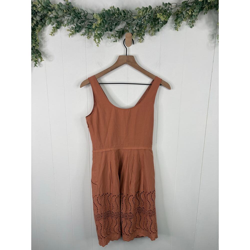 ❣️5/$25 J.Crew Delaney Peach Eyelet Mini Dress Size 00 Sleeveless Coquette - Picture 5 of 8